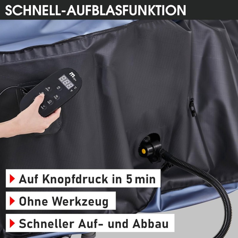 Whirlpool aufblasbar Spa bis 40°C 8 Personen 224 x 70 cm In- Outdoor Pool ganzjähriger Einsatz – Thumbnail 8