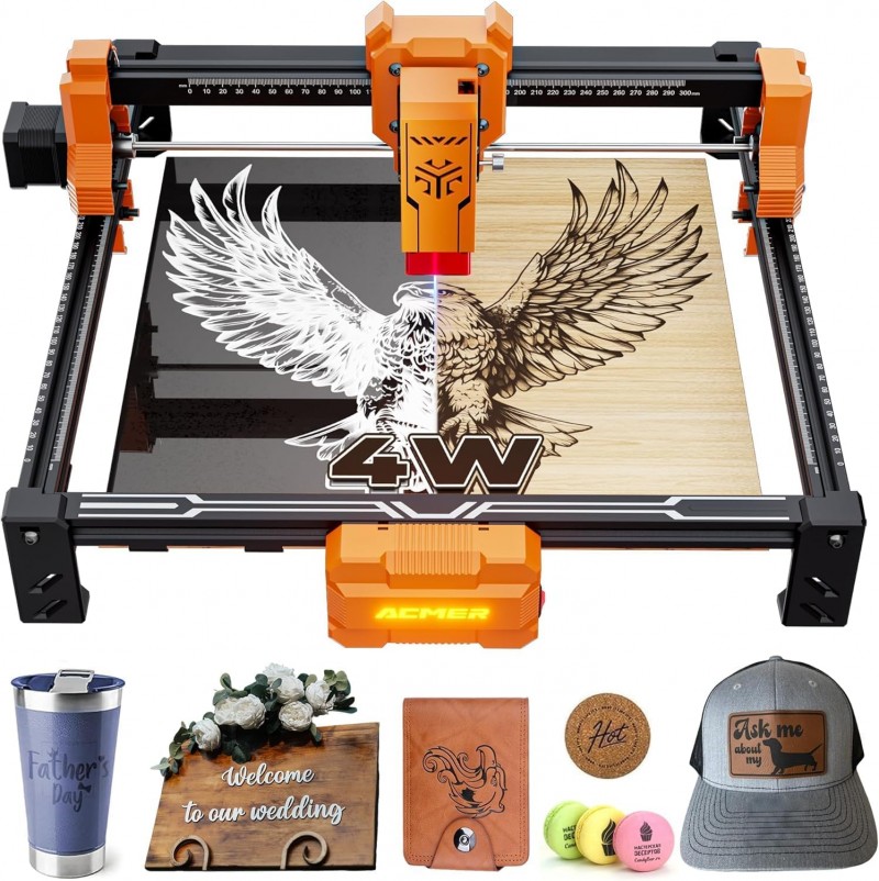 Laser Cutter 4 W Laser Graviermaschine 48 W Ausgangsleistung 300 x 300 mm 10.000 mm/min Holz – Thumbnail 8