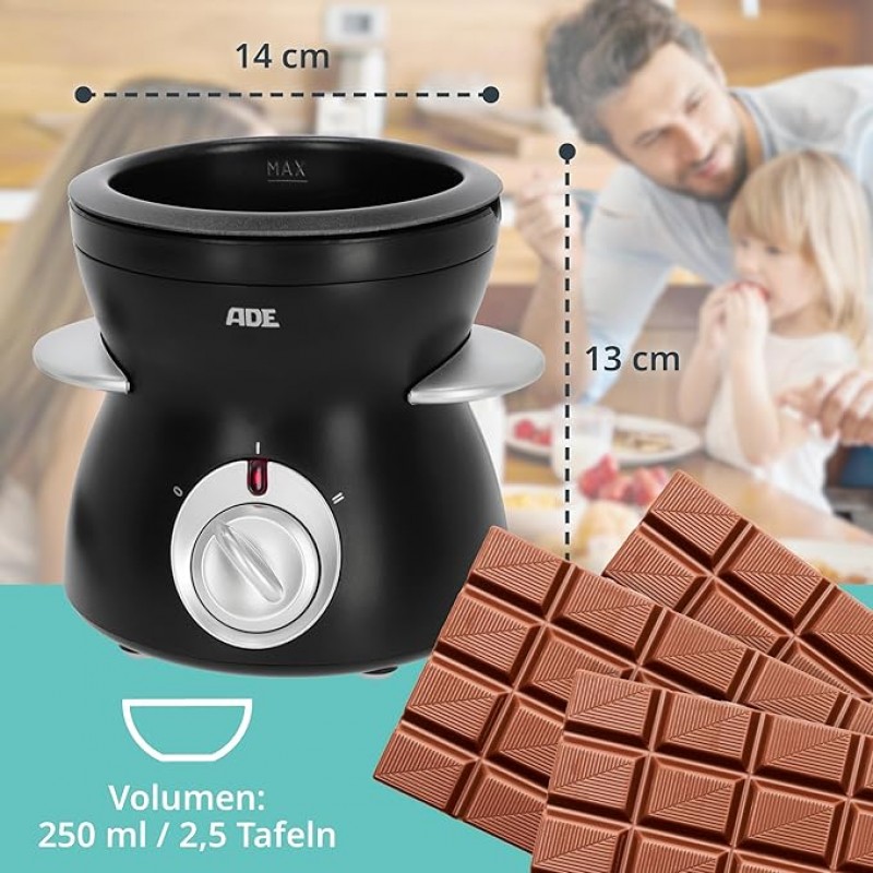 Schokofondue Schokoladenfondue elektrisch 500 ml 8 Spieße 2 Temperaturstufen Schmelzen Warmhalten – 2