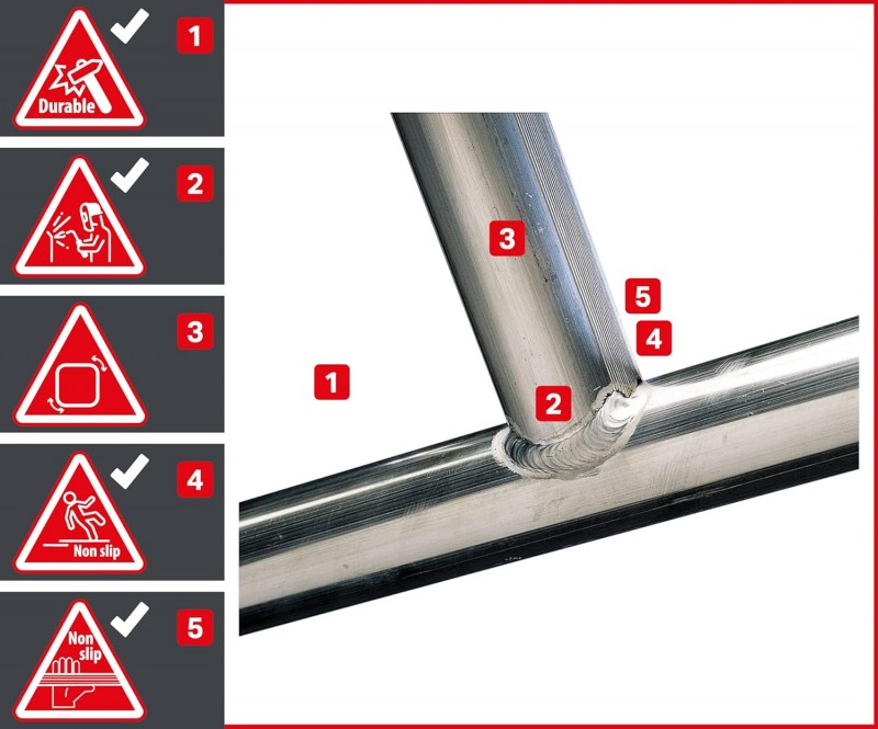 Alugerüst Rollgerüst Arbeitsbühne 5,7 m² Fläche Arbeitshöhe 6 m faltbares Raumgerüst Rollbock Alu  – 4