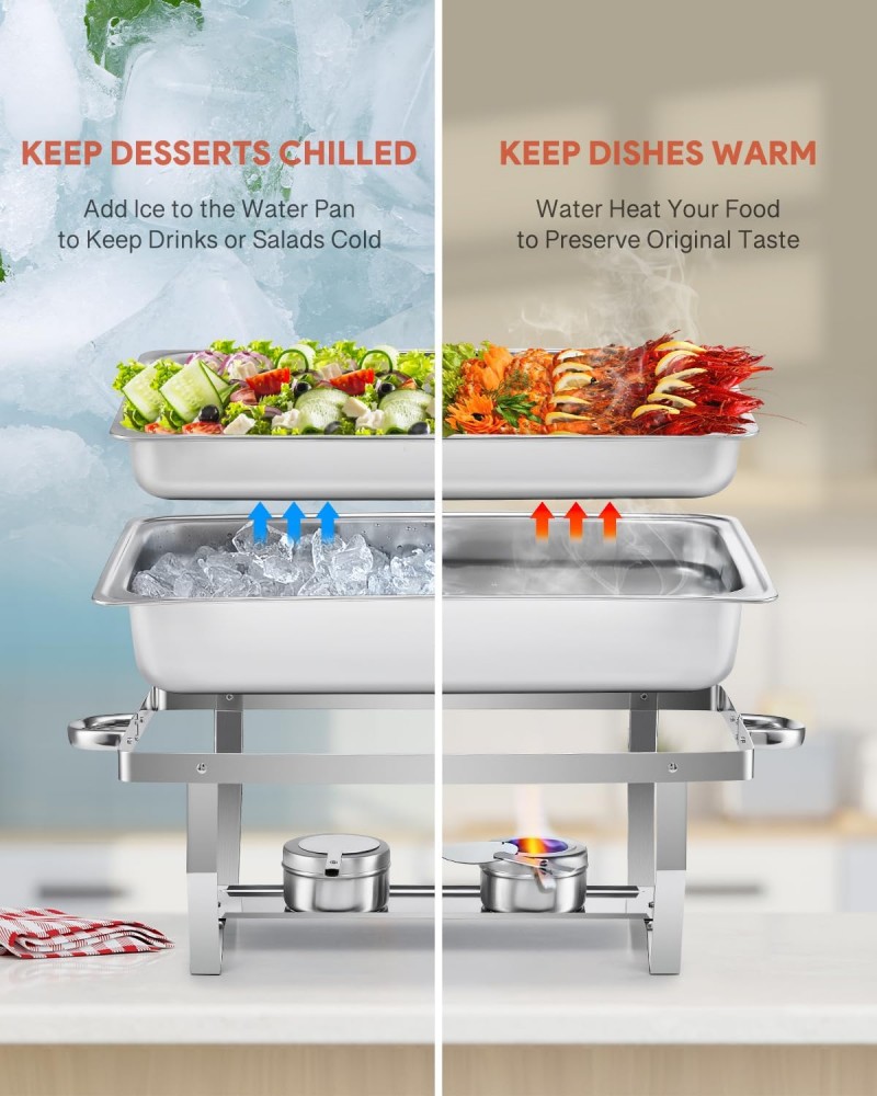 Buffet-Set 6 x 9 L = 54 L Chafing Dish Speisewärmer 6pcs Warmhaltebehälter Wärmebehälter Edelstahl – 4