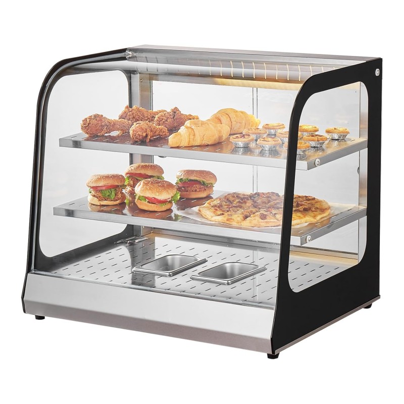 111 L Speisenwärmer 2-stufig kommerziell 850 W Speisenwärmer mit gehärtetem Glas und Dampfheizung – Thumbnail 10