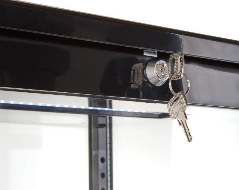 Gastro Kühlvitrine 58 Liter Buffet Vitrine +2 °C bis +6 °C mit LED schwarz  Kühltheke mit Glastür – Thumbnail 7