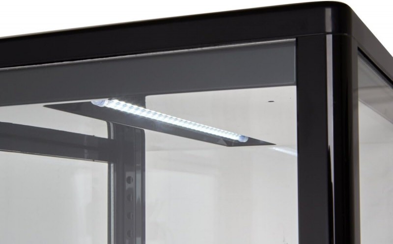 Gastro Kühlvitrine 78 Liter Buffet Vitrine +2 °C bis +6 °C mit LED schwarz  Kühltheke mit Glastür &amp;  – 4