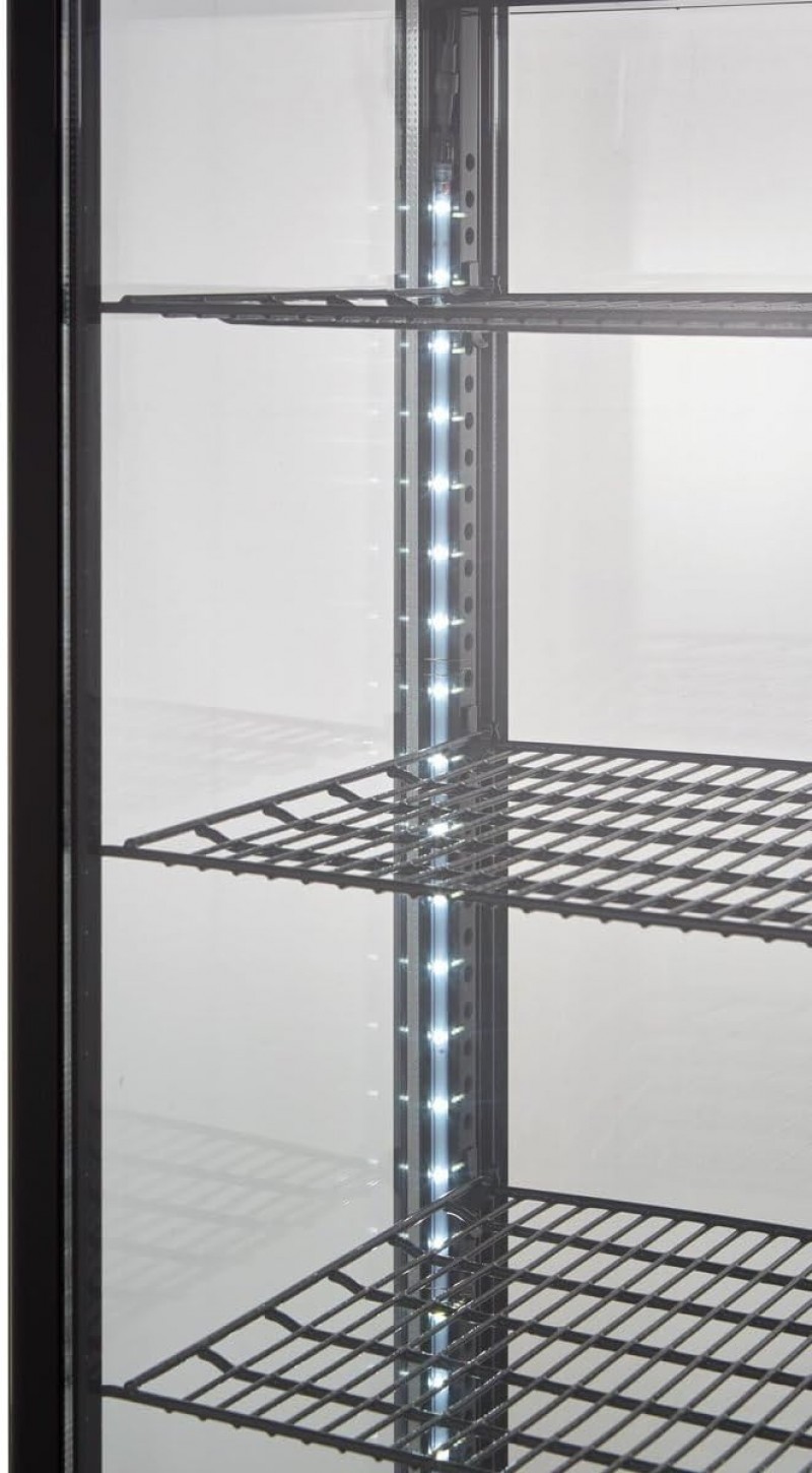 Gastro Kühlvitrine 235 Liter Buffet Vitrine +2 °C bis +6 °C LED schwarz  Kühltheke Glastür &amp; Umluft  – 3