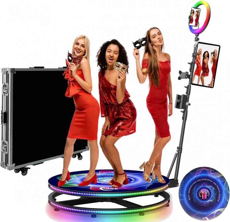 Foto-Drehteller 360°-Fotokabine mit holografischem Display KI-Sprach-App-Fernbedienung automatisch – 2