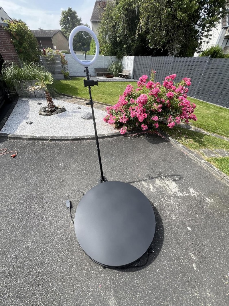 360 Grad Fotokabine 100 cm 39,4" Fotobox Photo Booth Flightcase App-Steuerung automatische 360° – Thumbnail 8