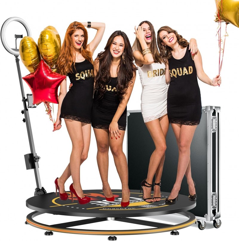 360 Grad Fotokabine 100 cm 39,4" Fotobox Photo Booth Flightcase App-Steuerung automatische 360°