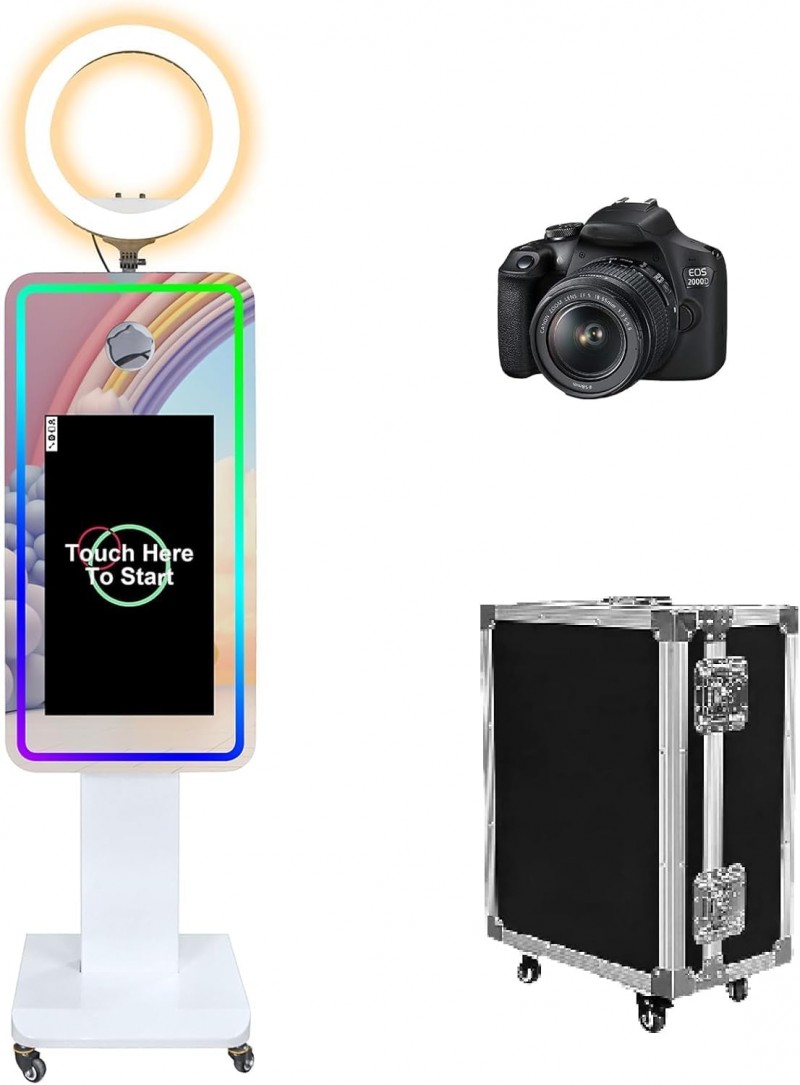 Fotokoffer Kamera 21,5 Zoll LCD Touchscreen Fotobox tragbarer Magischer Spiegel Fotokabine Hochzeit  – 2