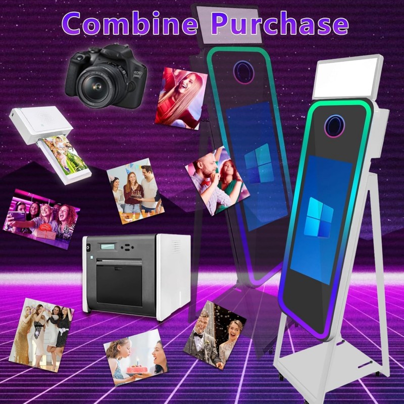 Magischer Spiegel Fotokabine Fotobox Flightcase tragbarer Touchscreen Selfie-Fotokabinen-Maschine – 5