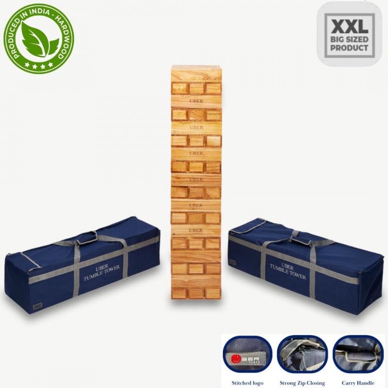 Riesen Yenga 250 Wackelturm XXL bis 250 cm Hartholz Stapelturmspiel 100% Indien Öko Jumbo schult Mot – 2