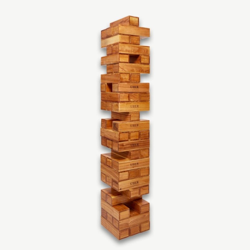 Riesen Yenga 250 Wackelturm XXL bis 250 cm Hartholz Stapelturmspiel 100% Indien Öko Jumbo schult Mot – 5