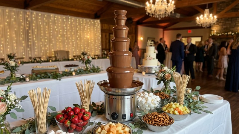 XXL Schokoladenbrunnen mieten (82 cm) – 6 Etagen Schokobrunnen für Hochzeit & Event – 2