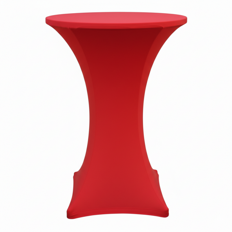 Stehtischhusse, Stretchhusse für Stehtische mieten (Ø 80 cm) – Weiß, Schwarz oder Rot – 3
