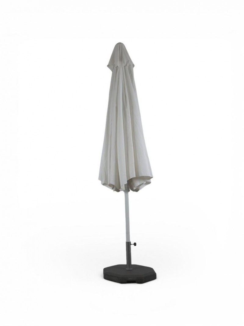 Marktschirm mieten (400×400 cm) – Großer Sonnenschirm in Weiß inkl. 40kg Ständer – 3