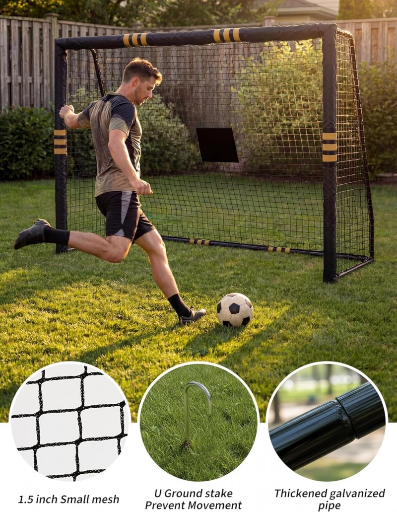 Fussballtore Outdoor Soccertor wetterfeste &amp; stoßdämpfendes Design Torwand für Kinder &amp; Erwachsene – 3
