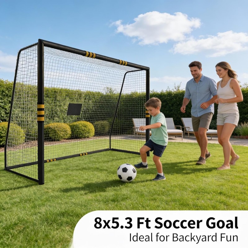Fussballtore Outdoor Soccertor wetterfeste &amp; stoßdämpfendes Design Torwand für Kinder &amp; Erwachsene – 5