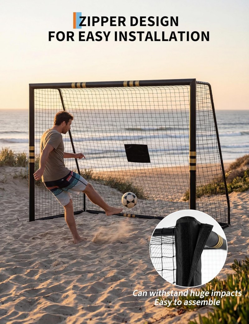 Fussballtore Outdoor Soccertor wetterfeste &amp; stoßdämpfendes Design Torwand für Kinder &amp; Erwachsene – Thumbnail 6