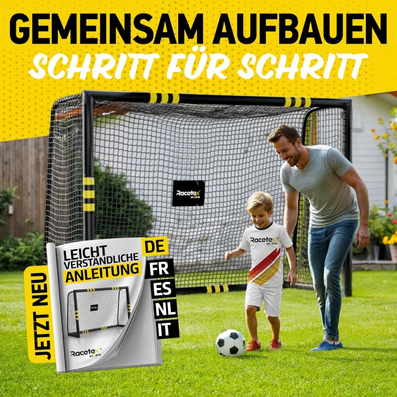 Fussball Tor für Garten Kinder und Erwachsene Fußballtor inkl. Erdanker optimalen Halt Fußballtor – Thumbnail 8