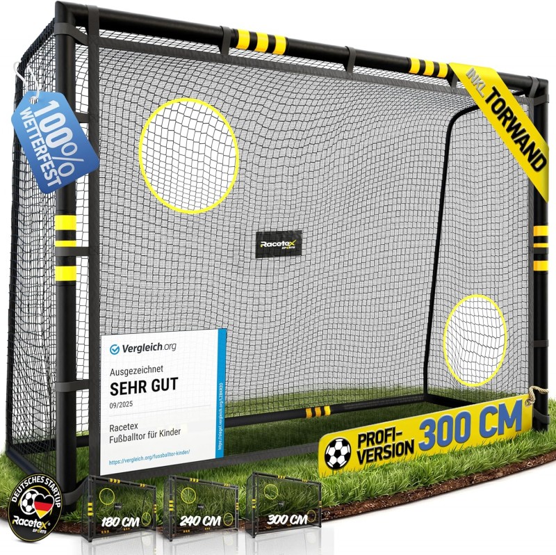 Fussball Tor für Garten Kinder und Erwachsene Fußballtor inkl. Erdanker optimalen Halt Fußballtor