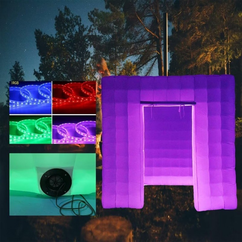 Kulissenzelt Fotozelt Kulisse beleuchtet Fotostandzelt Photozelt mit LED-Licht Luftgebläse 2,5 m