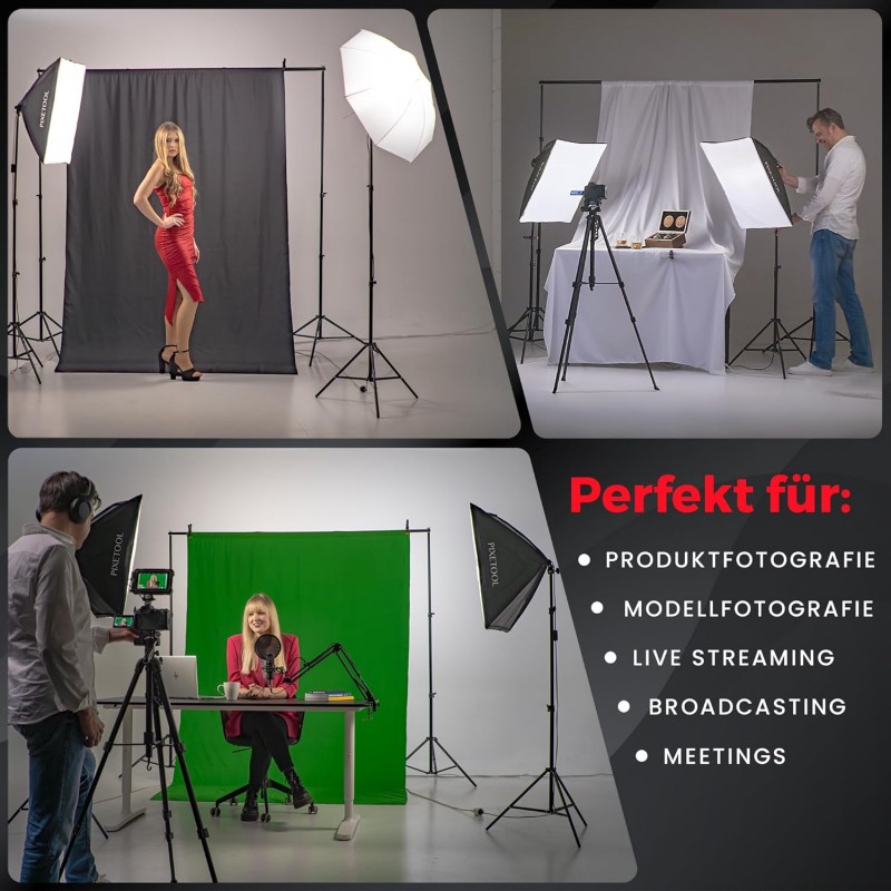 Fotostudio Set Studiolicht Fotostudiobeleuchtung Fotolicht Fotobeleuchtung 48 Watt 2 Softbox 70 x 50 – 2
