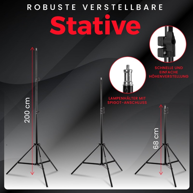 Fotostudio Set Studiolicht Fotostudiobeleuchtung Fotolicht Fotobeleuchtung 48 Watt 2 Softbox 70 x 50 – 5