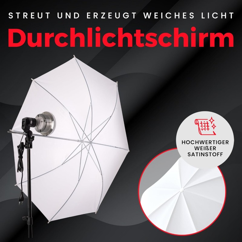 Fotostudio Set Studiolicht Fotostudiobeleuchtung Fotolicht Fotobeleuchtung 48 Watt 2 Softbox 70 x 50 – Thumbnail 7