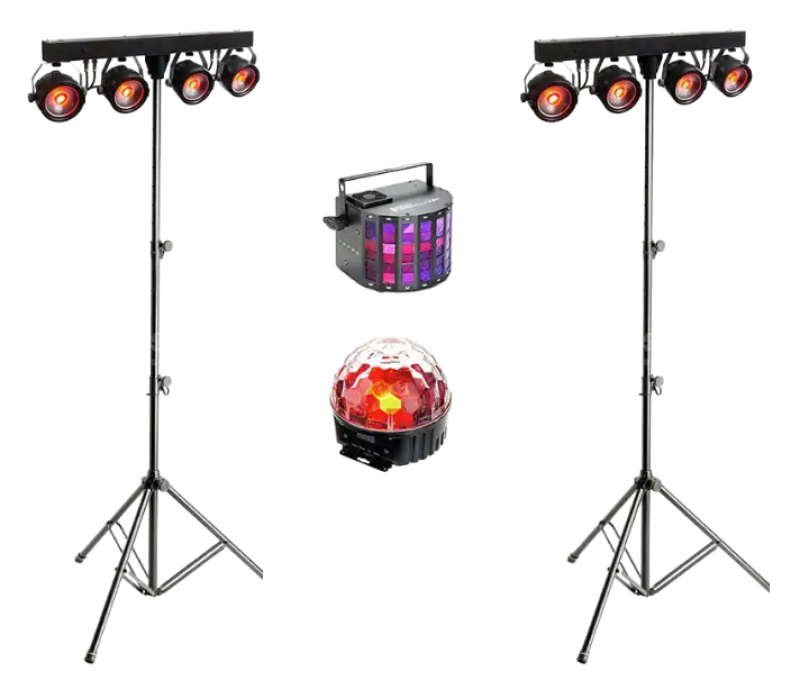 Lichtset für Tanzflächen | LED Bar &amp; Effekte | Party-Licht