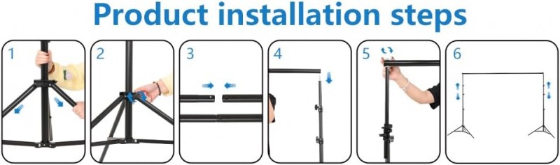 Verstellbarer Hintergrund Ständer für Fotografie 3 x 2,6 m Fotohintergrund mit 6 Fischmaul Klemmen – 5