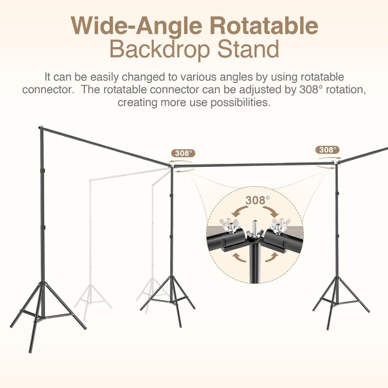 Foto Hintergrund Ständer 9 x 2,1 m stabiler Fotohintergrund Ständer mit 308° Rotationssystem – 4
