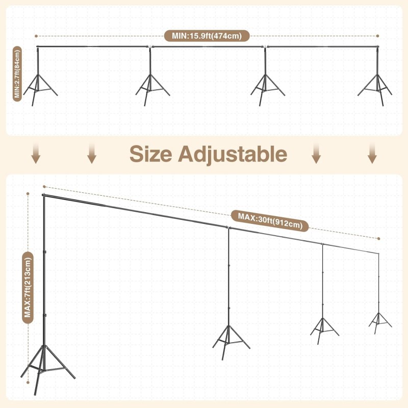 Foto Hintergrund Ständer 9 x 2,1 m stabiler Fotohintergrund Ständer mit 308° Rotationssystem – 5