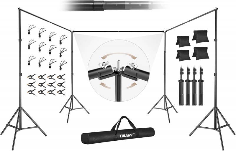 Foto Hintergrund Ständer 9 x 2,1 m stabiler Fotohintergrund Ständer mit 308° Rotationssystem – 2