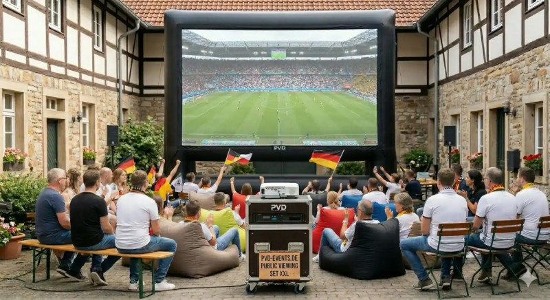 Public Viewing Set XL | Große Leinwand &amp; Beamer | Event-Paket
