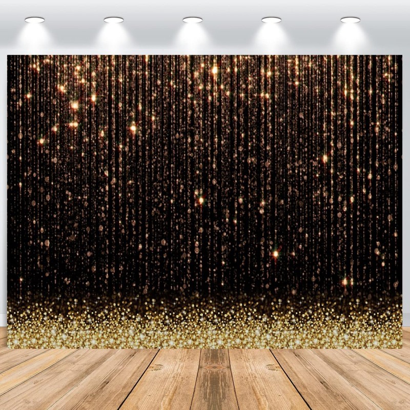 Gold Hintergrund E 3 x 2 m goldener Glitter Partikel Schwarz Traum Foto Vinyl Fotobox Geburtstag