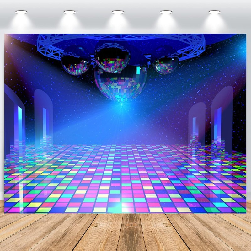 Disco Party Fotohintergrund F 3 x 2 m Vintage 70er 80er 90er Disco Ball Bühne Fotowand Hintergrund