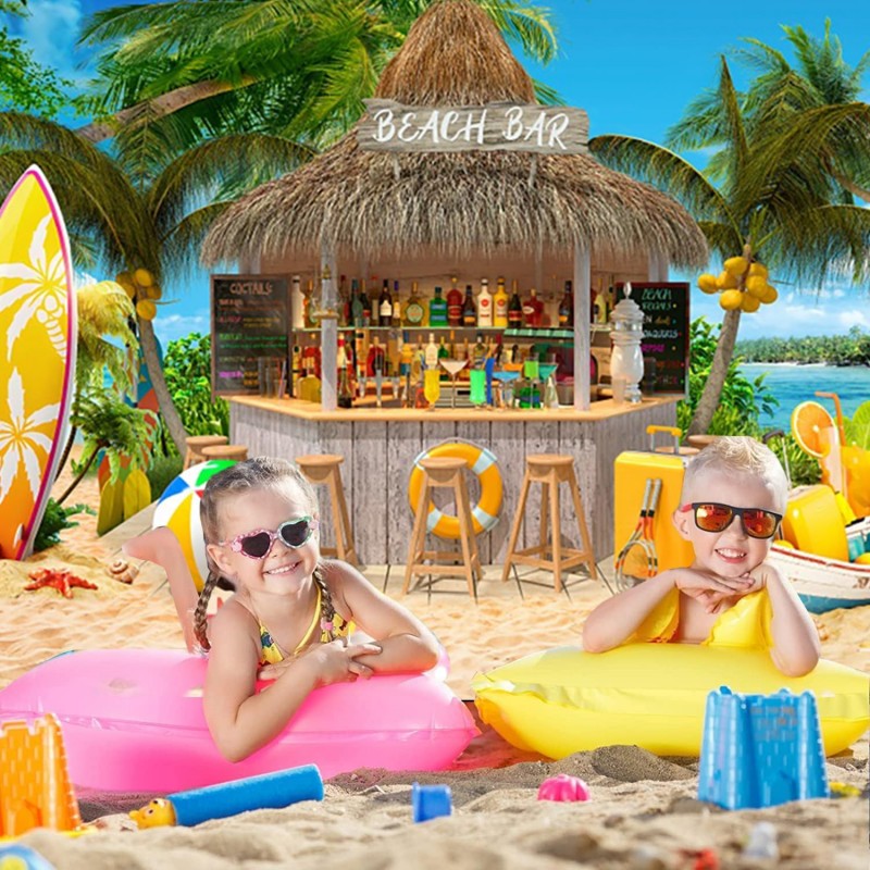 Hawaii Strand Fotohintergrund 3 x 2 m Sommer Tropische Palmen Strand Bar Fotografie Hintergrund Hawa – 3