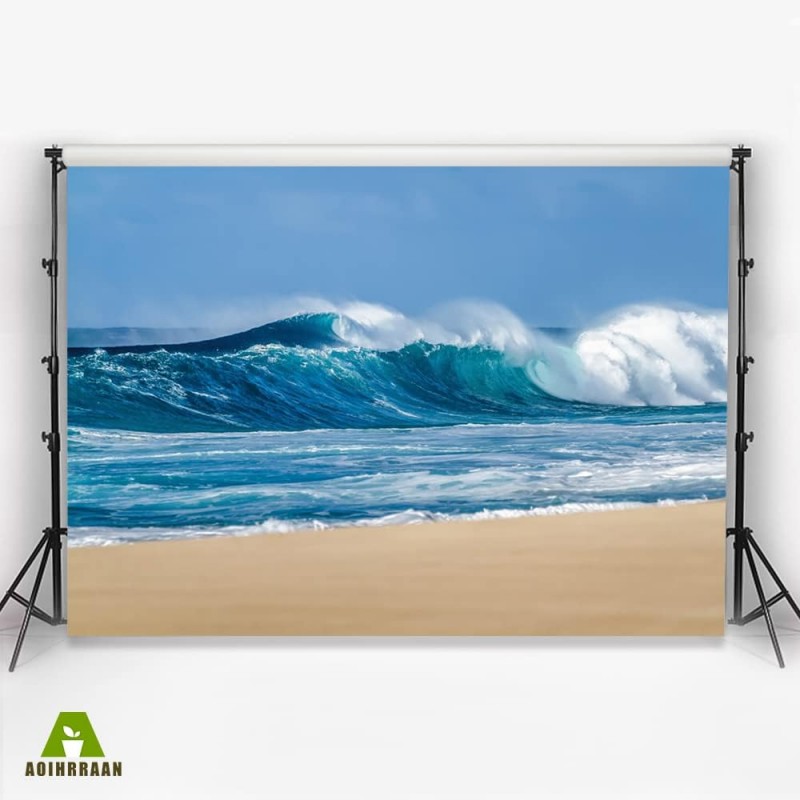 Ozeanstrand Hintergrund 3 x 2 m tropisch Strand Ozeanblau Himmel Wellen Meer Landschaft – 2
