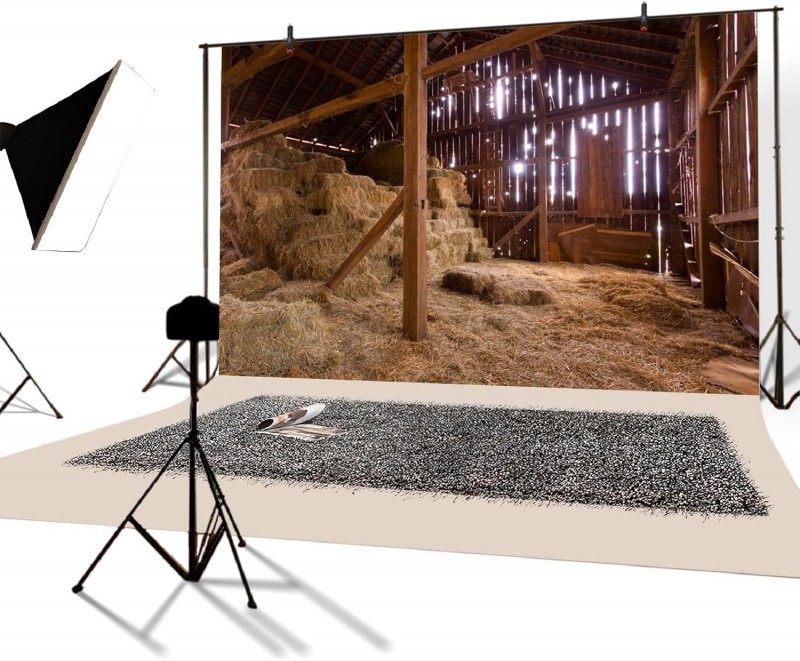 Hölzerne Scheune Foto Hintergrund 3x2m Weinlese Stroh innen Fotografie Hintergrund für Fotoshooting – 2