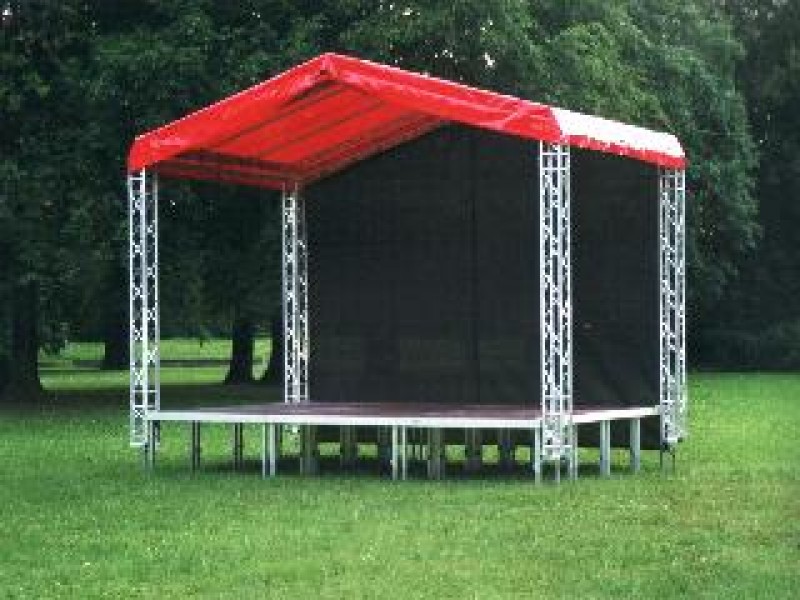 Bühne mit Sattel Dach 6x4-24m² für Stadtfest, Kundgebung, Präsentation, Roadshow, Events &amp; Konzerte – 3