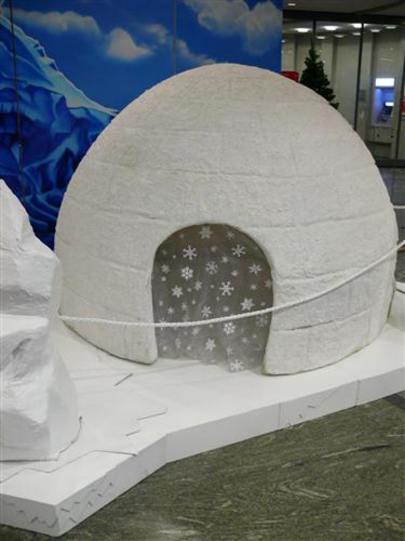 Eiswelt mit Iglu und Eisbär , Winter Weihnachten Dekoration , Weihnachtsmarkt – 4