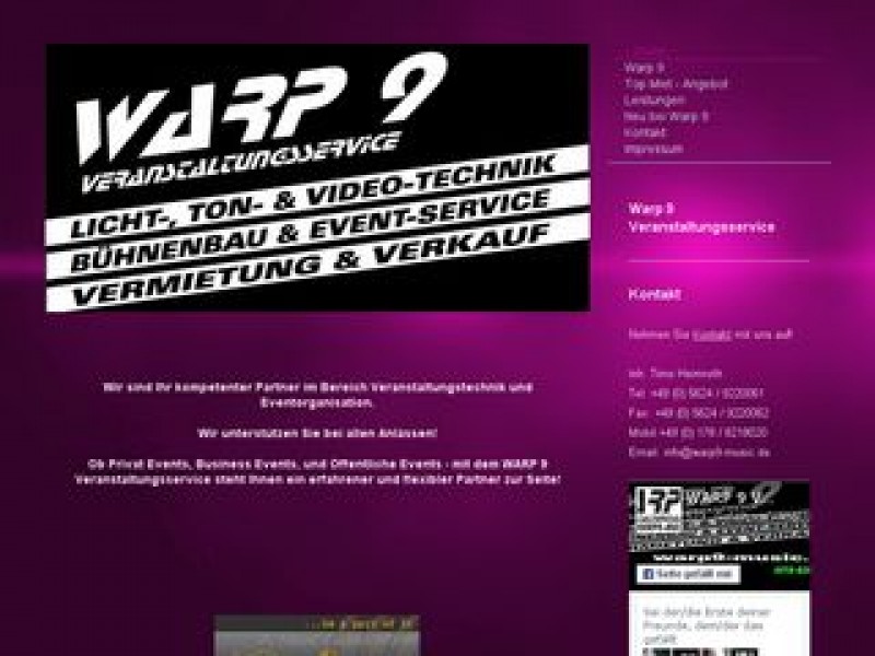 Warp 9 Veranstaltungsservice Logo