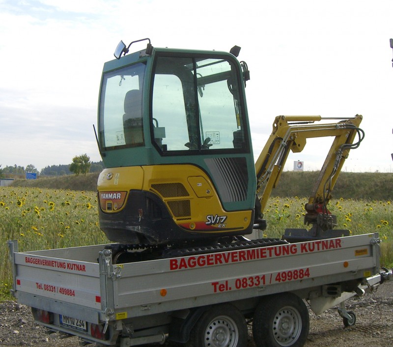 Minibagger mieten Yanmar SV17 2t