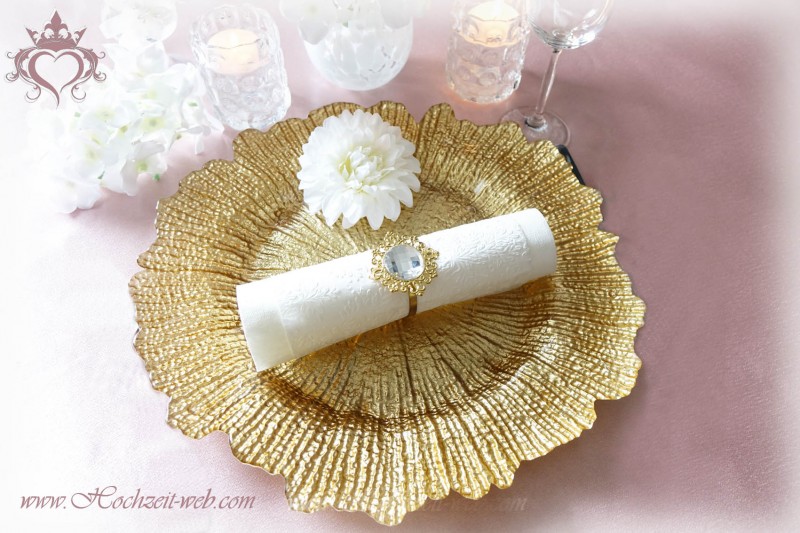 2 Stück Große Silber-Teller 33cm - Festliche Platzteller Mit Glanz-Effekt